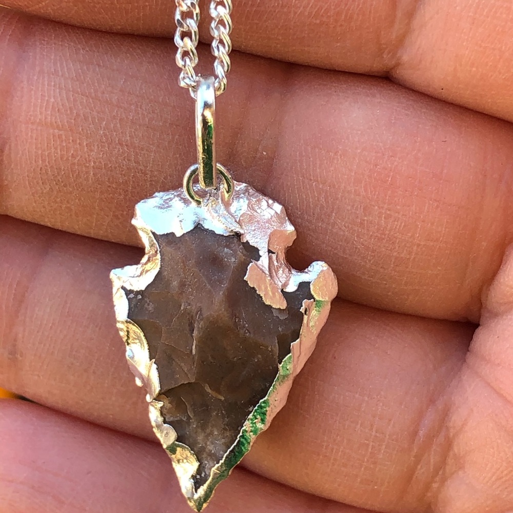 Silver Electroplated Arrowhead Necklace